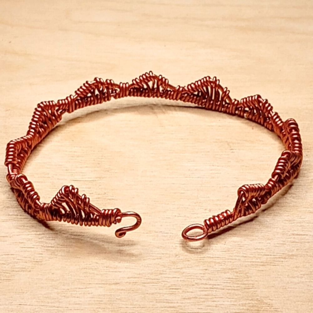Pure Copper Crown Bracelet w/ Clasp
